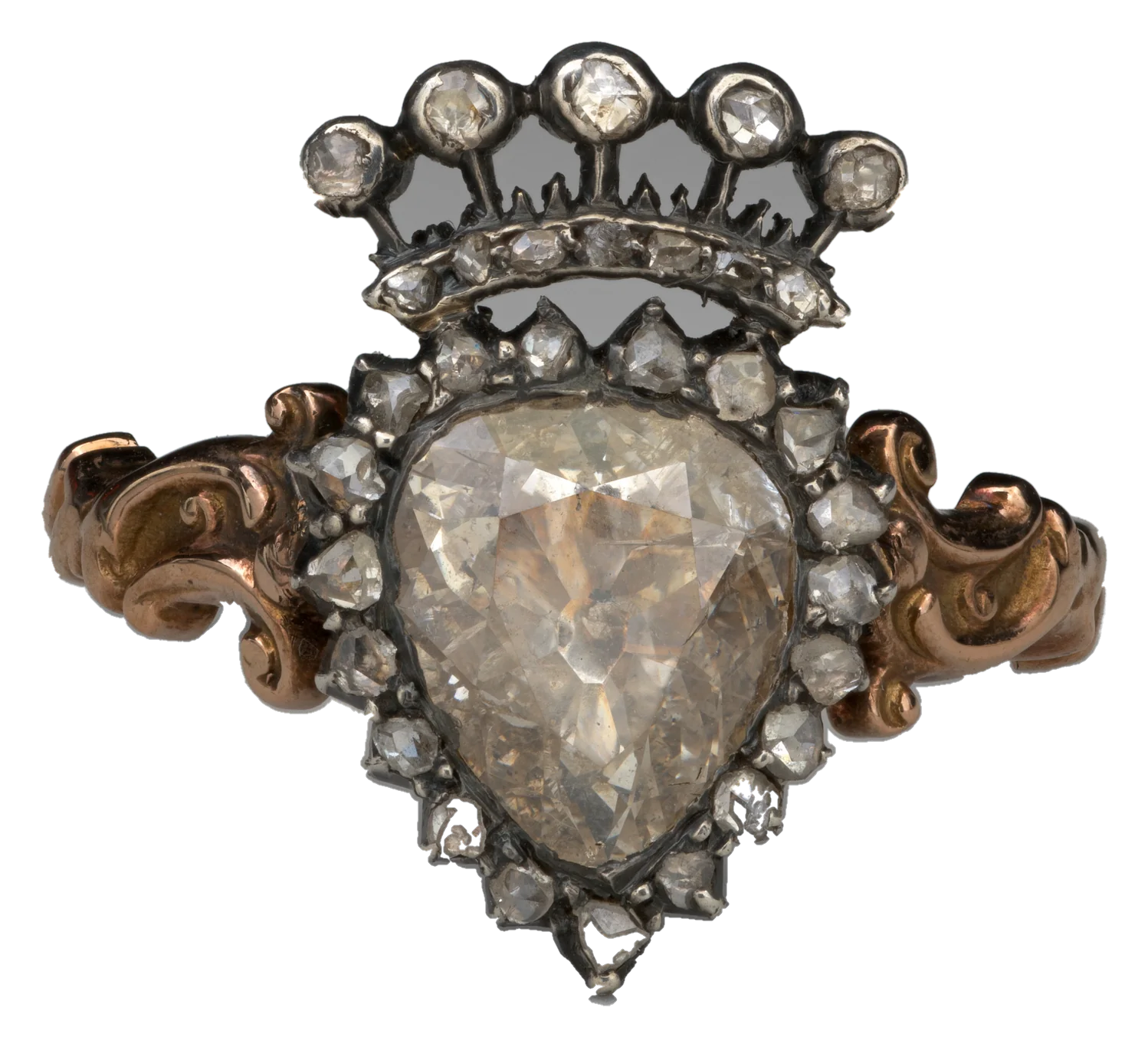 Anillo corazón coronado, segunda mitad del s. XIX