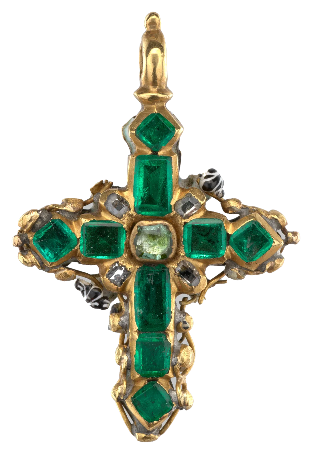 Colgante cruz de esmeraldas, h. 1650–75